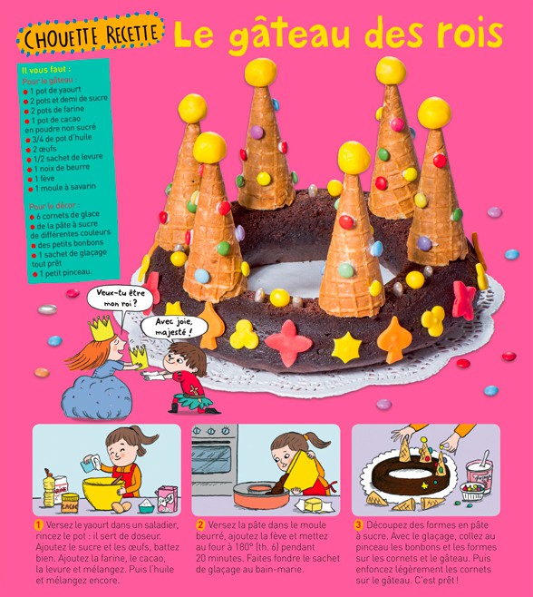 Téléchargez la recette du gâteau des rois, magazine Les Belles Histoires, janvier 2018