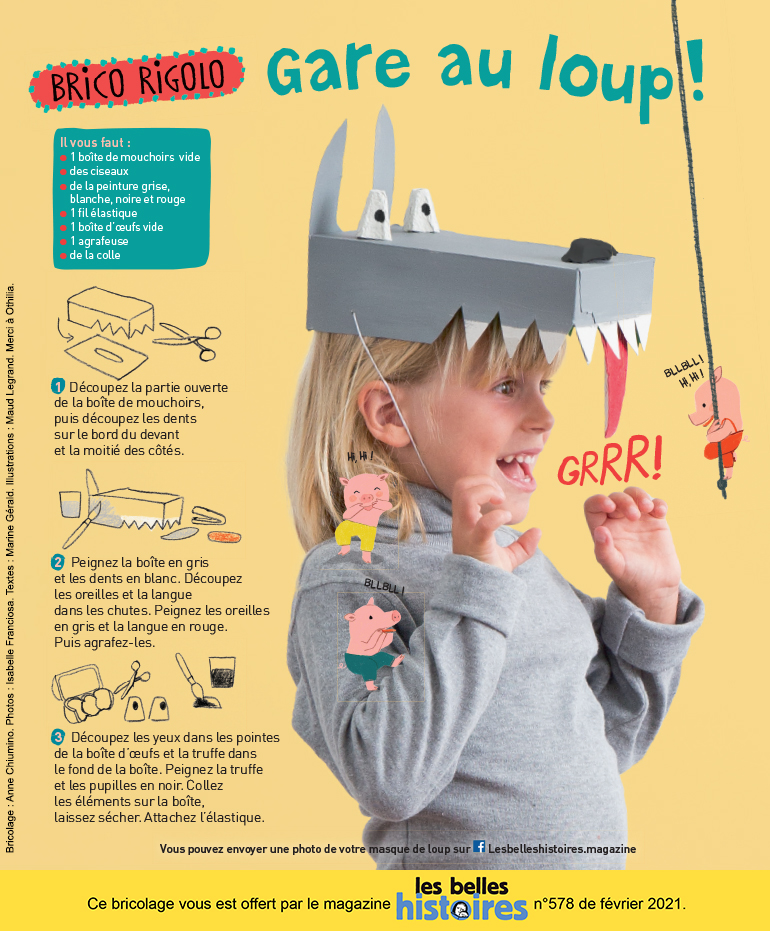 Loup noir. Bricolage facile pour enfant. Activité pour les enfants de 2 à 5  ans. 