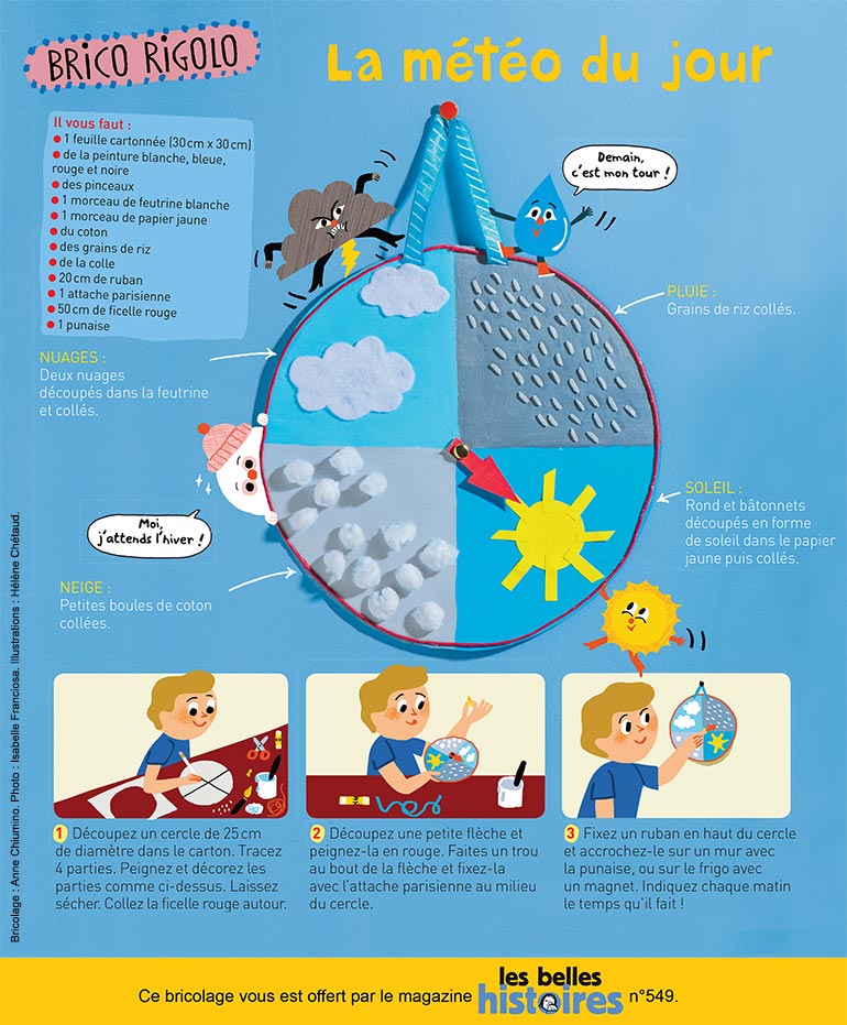 Bricolage enfant : la météo du jour