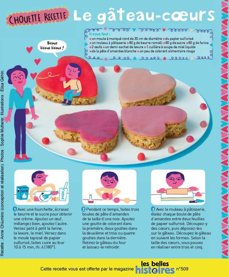 Téléchargez la recette des gâteaux-cœurs pour la fête des Mères