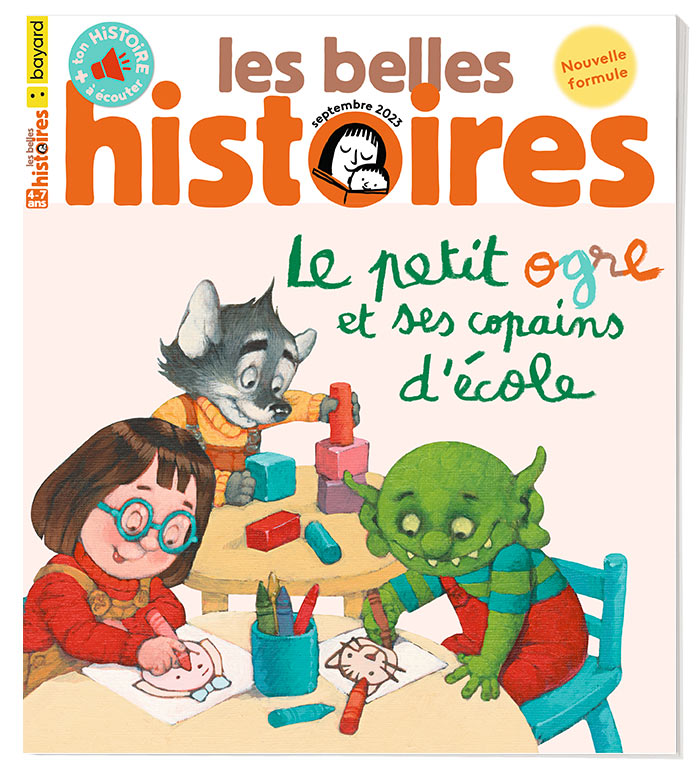 Couverture du magazine Les Belles Histoires n°609, septembre 2023 - Le petit ogre et ses copains d'école.