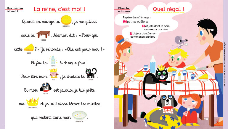 Les Amuse-mots : Miam, la galette !, Les Belles Histoires n°613, janvier 2024. Illustrations : Hector Dexet.