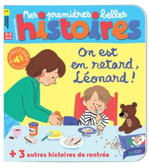 Couverture du magazine Mes premières Belles Histoires n°298, septembre 2025 - On est en retard, Léonard !